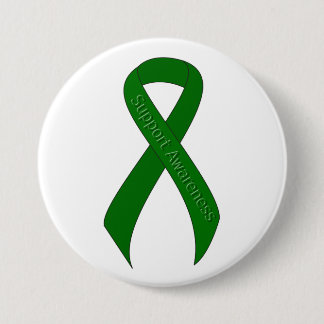 Green Ribbon Support Awareness 7.5 Cm Round Badge