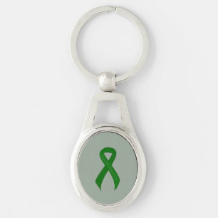 Green Ribbon Support Awareness Key Ring