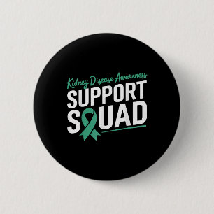 Green Ribbon Support Squad For Kidney Disease Awar 6 Cm Round Badge