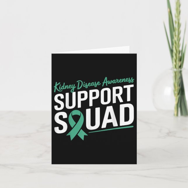 Green Ribbon Support Squad For Kidney Disease Awar Card (Front)