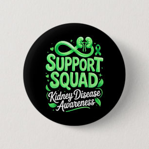 Green Ribbon Support Squad Kidney Disease 6 Cm Round Badge