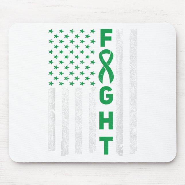 Green Ribbon Warrior &amp; Supporters - Mental Hea Mouse Pad (Front)