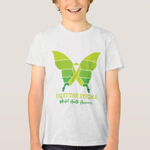 Green Ribbon Warrior &amp; Supporters - Mental Hea Tri-Blend Shirt