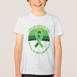 Green Ribbon Warrior &amp; Supporters - Mental Hea Tri-Blend Shirt