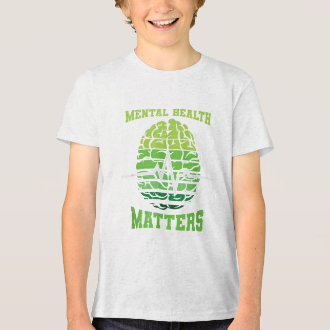 Green Ribbon Warrior &amp; Supporters - Mental Hea Tri-Blend Shirt (Front)