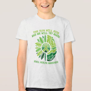 Green Ribbon Warrior &amp; Supporters - Mental Hea Tri-Blend Shirt