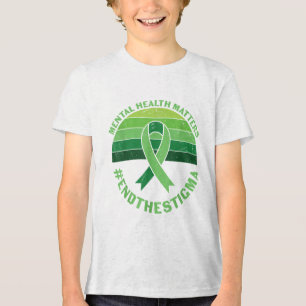 Green Ribbon Warrior &amp; Supporters - Mental Hea Tri-Blend Shirt