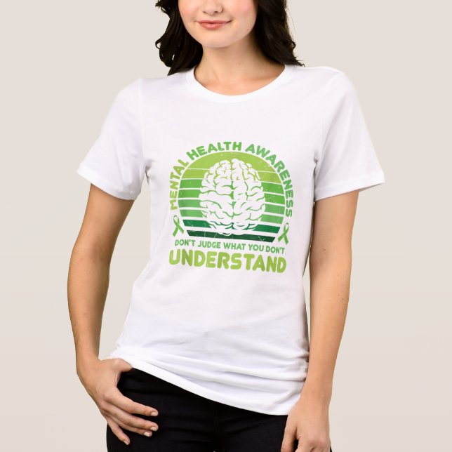 Green Ribbon Warrior &amp; Supporters - Mental Hea Tri-Blend Shirt (Front)