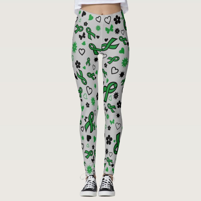 Green Ribbons Multi...C Diff Leggings (Front)