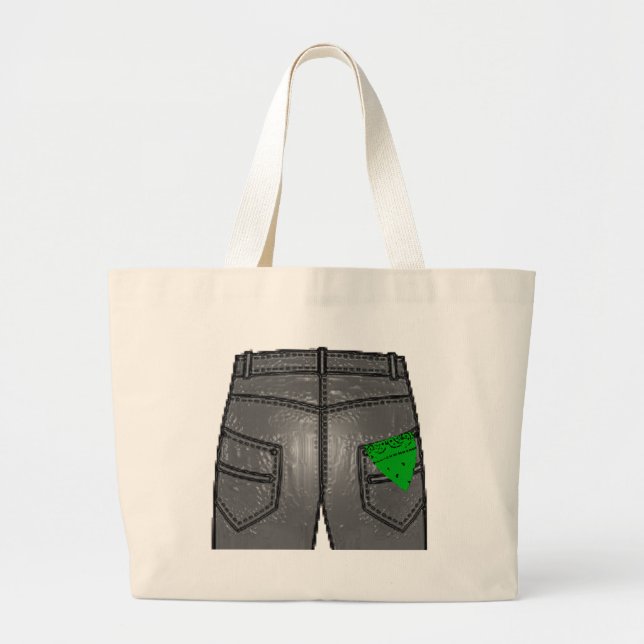 Green Right Hanky Large Tote Bag (Front)