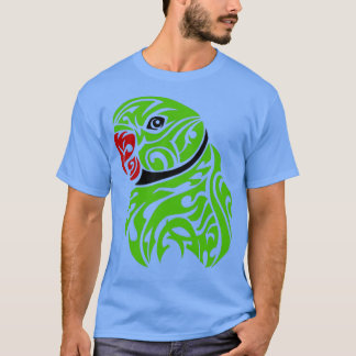 Green ringneck parrot tattoo T-Shirt