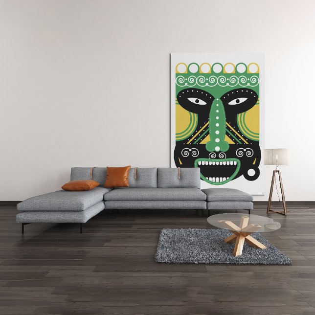 Green Ritual Mask Canvas Print (Creator Uploaded)