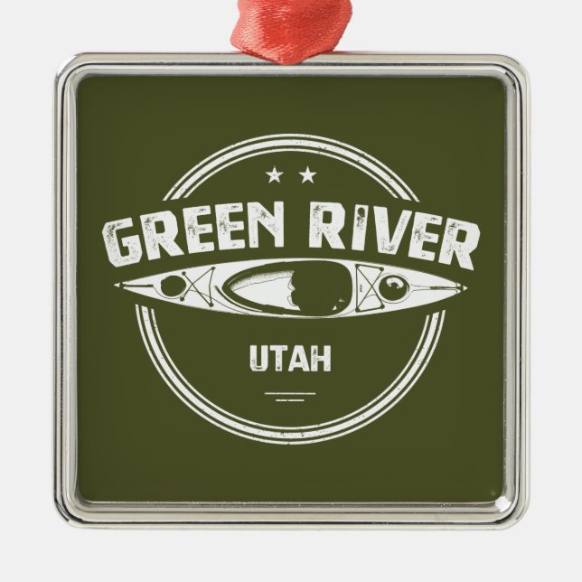 Green River Utah Kayaking Metal Tree Decoration (Front)
