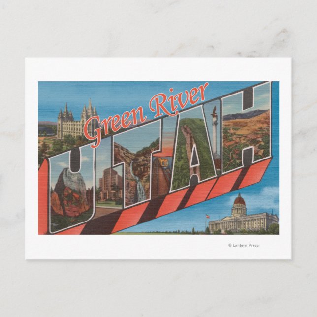 Green River, Utah - Large Letter Scenes Postcard (Front)