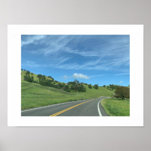 Green Road California Colour Photography Poster