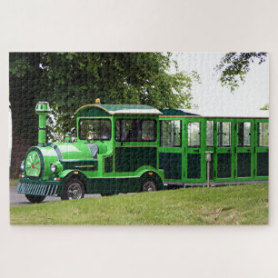 Green road train locomotive jigsaw puzzle