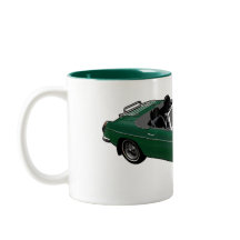 Green roadster mug