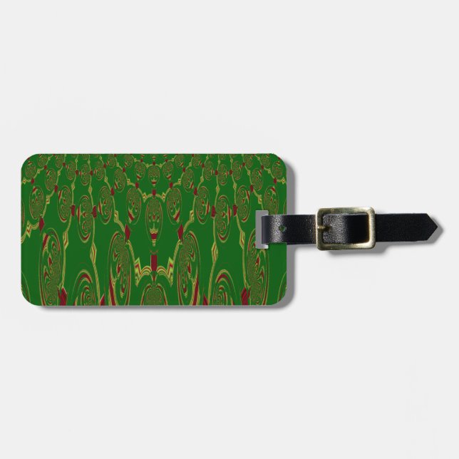 Green Robots Luggage Tag (Front Horizontal)