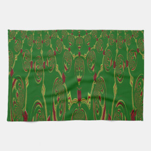 Green Robots Tea Towel