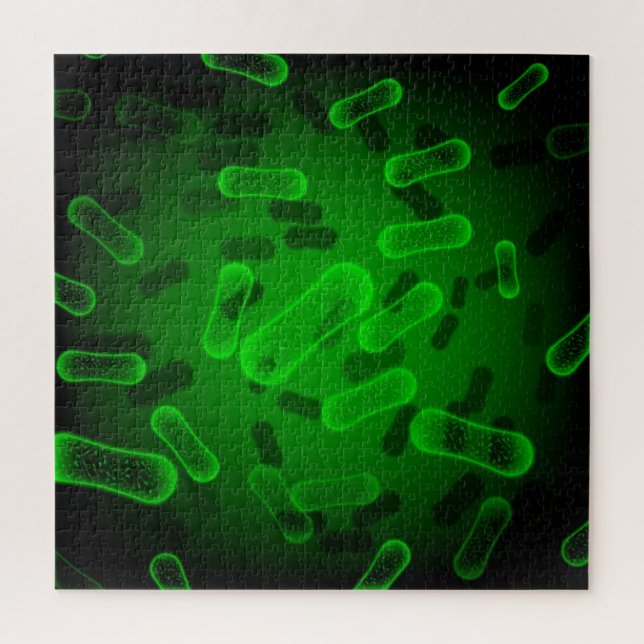 Green rod shaped bacteria jigsaw puzzle (Vertical)
