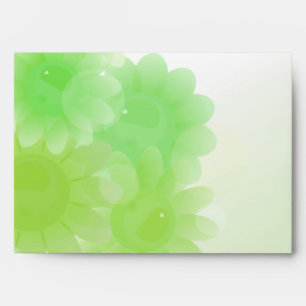 Green romantic vintage flowers envelopes