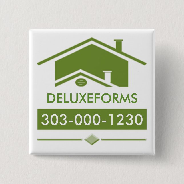 Green Roof 15 Cm Square Badge (Front)