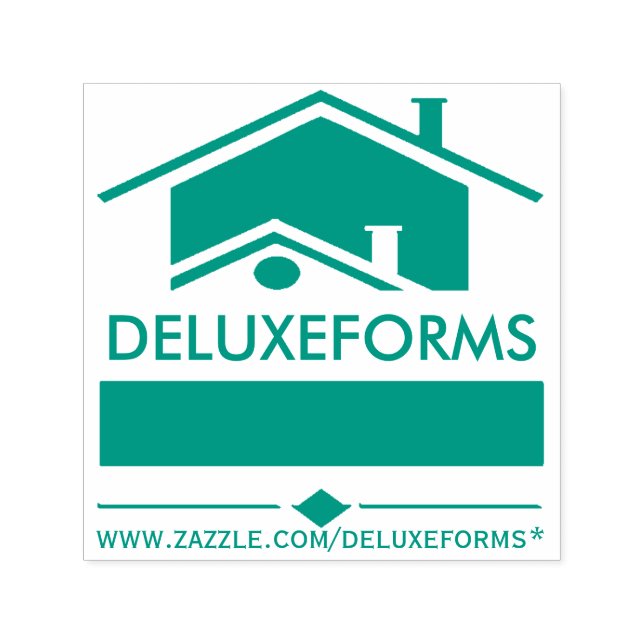 Green Roof Self Inking Rubber Stamp (Design)