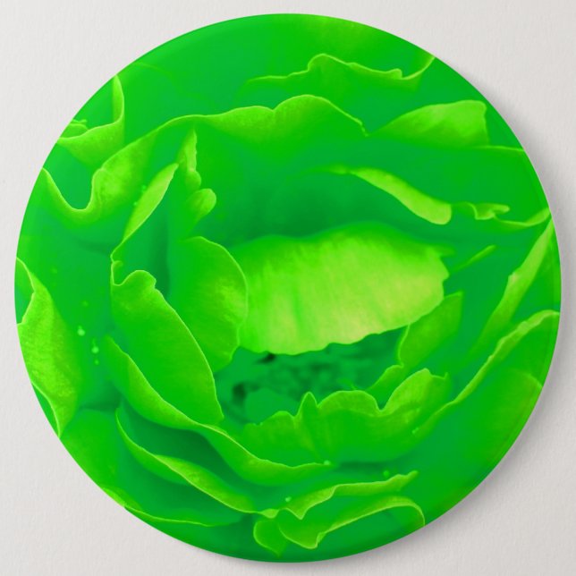 Green Rose Button - Customisable (Front)