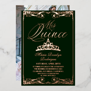 Green & Rose Gold Elegant Quinceanera Photo