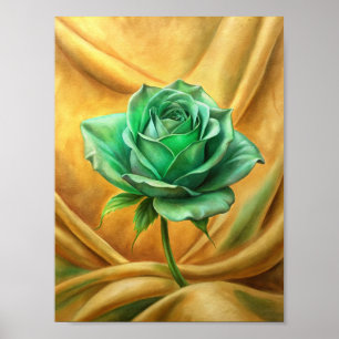 Green rose poster
