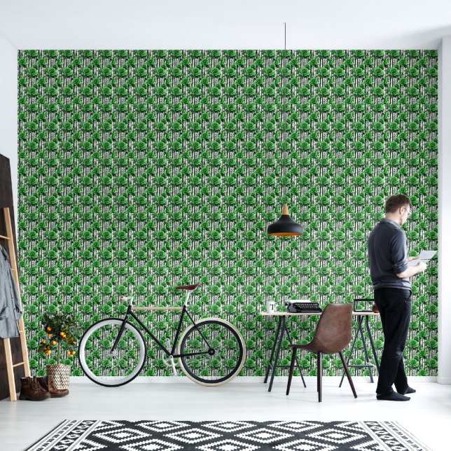 Green Rose Wallpaper (Living Room)