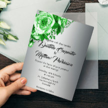 Green Roses on Silver Wedding