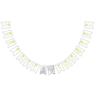 Green roses posy bridal shower photo bunting