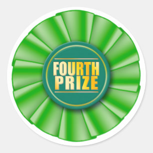 green rosette fourth prize sticker