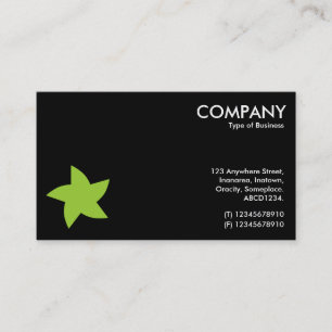 Green Rotating Star Symbol - Black Business Card