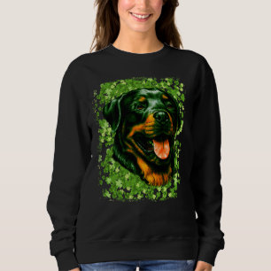 Green Rottweiler Dog Breed St Patrick S Day Dog Lo Sweatshirt