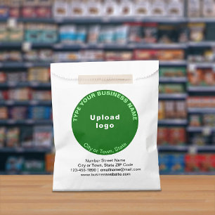 Green Round Business Brand on Paper Bag