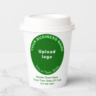 Green Round Shape Business Brand on Paper Cup