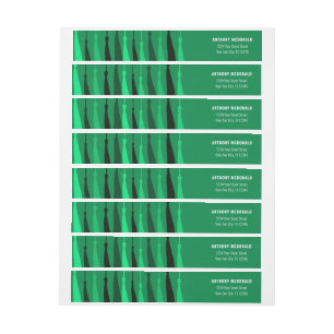 Green Row of Tassels Wraparound Address Label