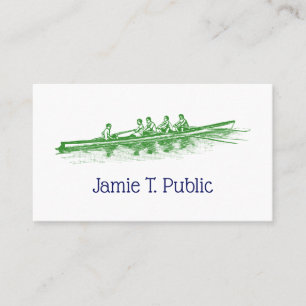 Green Rowing Rowers Crew Team Water Sports Business Card