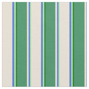 Green, Royal Blue, Bisque, Sea Green & Dark Green Fabric