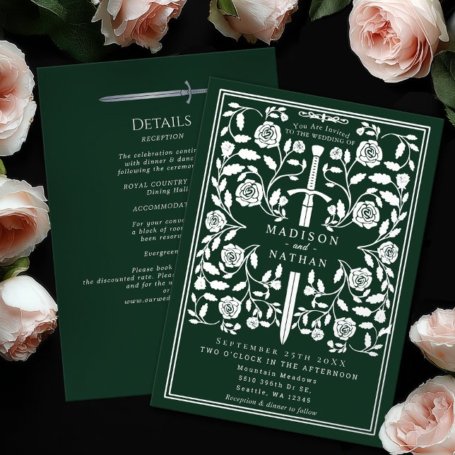 Green Royal Medieval Silver Sword Wedding Details (Creator Uploaded)