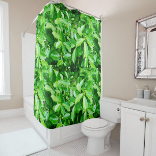 Green Rubber Tree Leaves, Shower Curtain