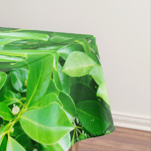 Green Rubber Tree Leaves, Tablecloth