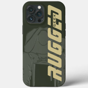 green Rugged Geek Man Holding Head   Thinking Man iPhone 13 Pro Max Case