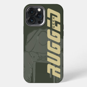 green Rugged Geek Man Holding Head Thinking Man iPhone 13 Pro Max Case