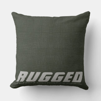 Green RUGGED tough determined manly Cushion
