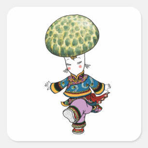 Green Russula Mushroom Auntie — Fungi Sticker