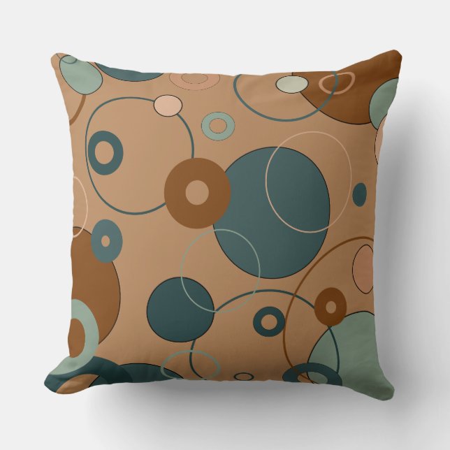 Green Rust and Clay Circles Cushion (Front)