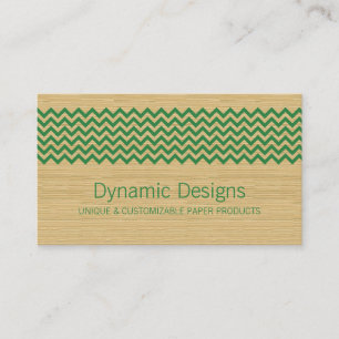 Green Rustic Chevron Business Card